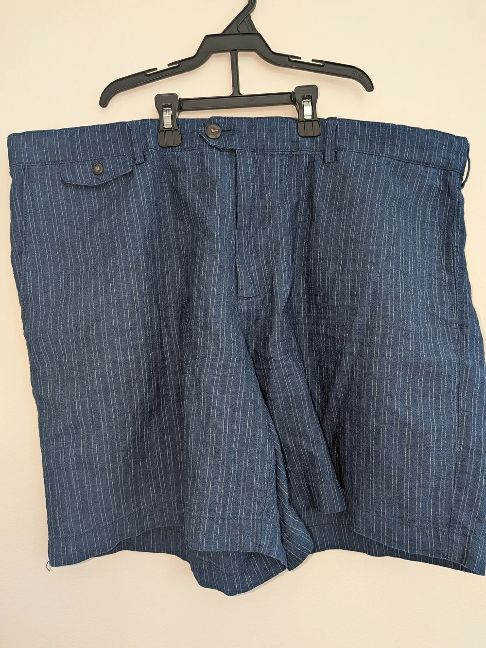 Banana Republic Blue Pinstripe Flat Front Shorts